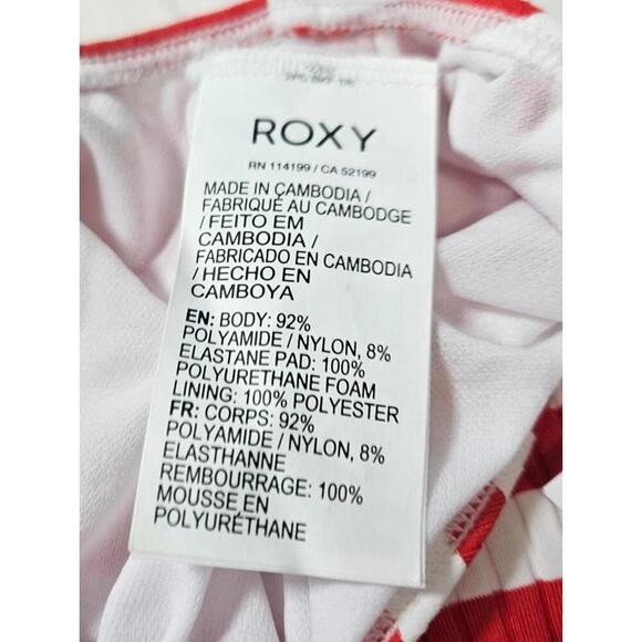Roxy Women's Red & White Striped One-Piece Swimsuit Size Large NWT - Picture 5 of 9